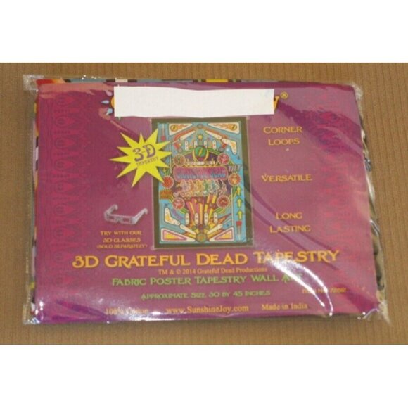 New Mini Pinball Machine Grateful Dead Tapestry Hippie Art Poster Wall Hanging - Picture 2 of 3